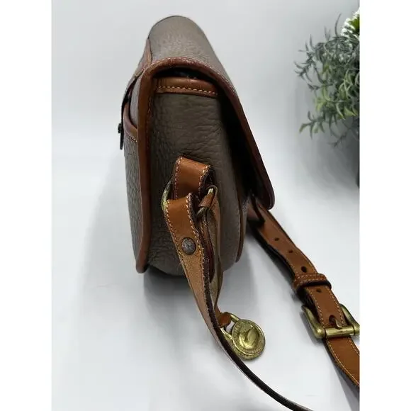 Dooney & Bourke Authenticated Vintage ALW Taupe Saddle Bag Cavalry Troop USA - Picture 6 of 15